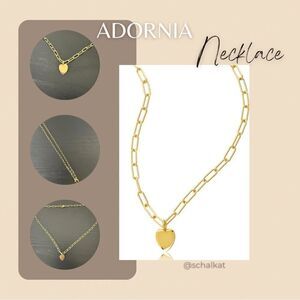 💼❤️Beautiful and Sweet Paperclip Chain with Heart Necklace Gold Plated